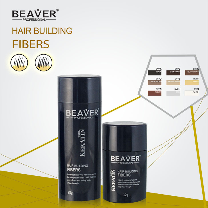 Beaver ,Hair Building Fiber, #Dark Brown,ปกปิดผมบาง