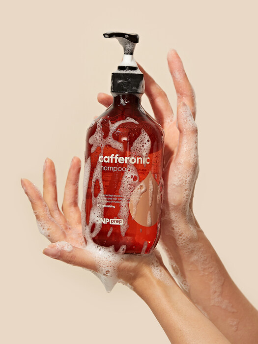 SNP PREP Cafferonic Shampoo 500ml ยาสระผมสารสกัดจากเมล็ดกาแฟและไฮยาลูโรนิคทั้ง 5 ชนิด แก้ปัญหาผมแห้งเสีย ลดการขาดหลุดร่วงของเส้นผม